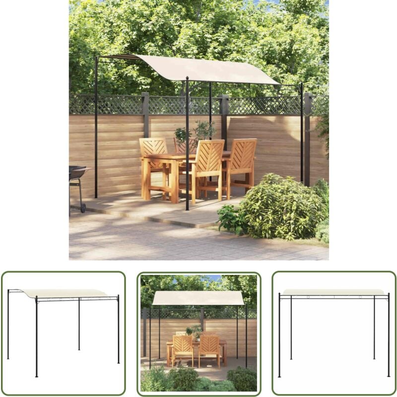 Prolenta Premium - The Living Store Pavillon Stoff Cremeweiß - Gartenzelt - Partyzelt - Pavillon - Outdoor Möbel - Sommergarten