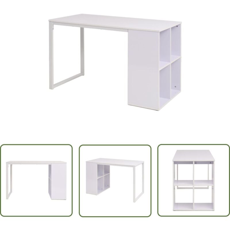 Prolenta Premium - The Living Store Schreibtisch 120×60×75 cm Weiß - Bürostuhl - Schreibtisch - Home Office - Arbeitsplatz - Weißer Schreibtisch