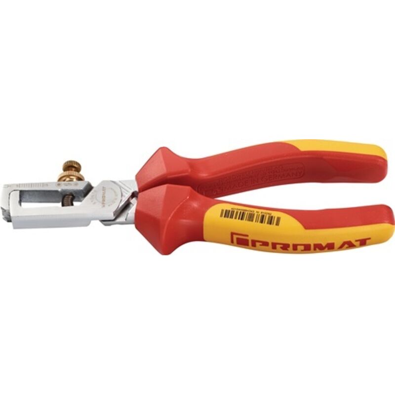 Abisolierzange VDE L.160mm Chrom m.Feder PROMAT m.2Komp.-Hüllen