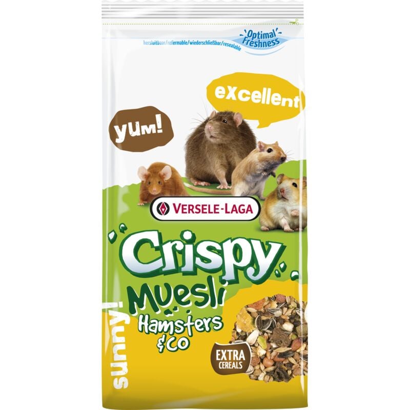 Versele-laga - Crispy Muesli - Hamsters & Co für Hamster, Ratten, Mäuse Kräuter und Futter