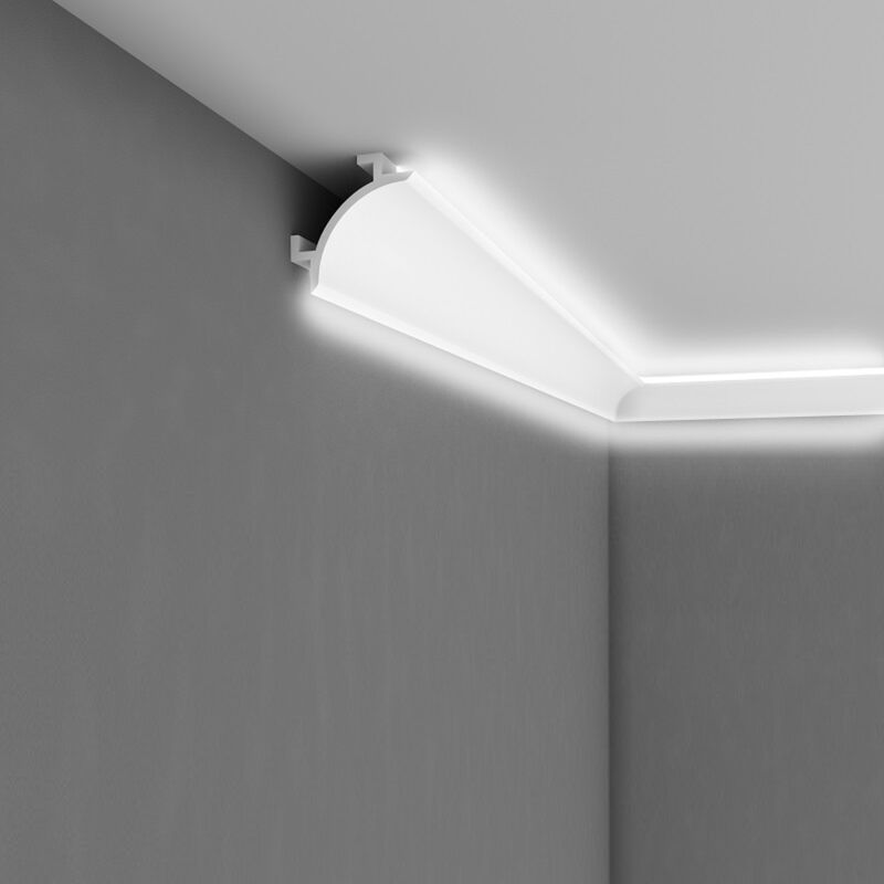 PROVISTON Lichtleiste Polystyrol 147 x 147 x 2000 mm Weiß Indirekte Beleuchtung Led-Beleuchtung