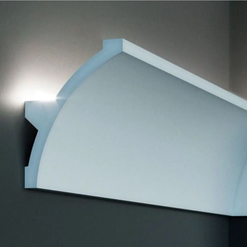 PROVISTON Lichtleiste Polyurethan 106 x 140 x 2000 mm Weiß Indirekte Beleuchtung Led-Beleuchtung