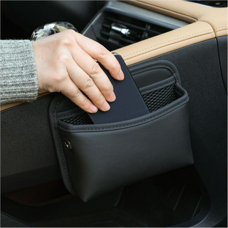 PU Leder Auto Seite Tasche Veranstalter, Universal Auto Tasche Tasche Handyhalter für Auto, Autositz Lücke Füller Lagerung Zubehör Veranstalter für