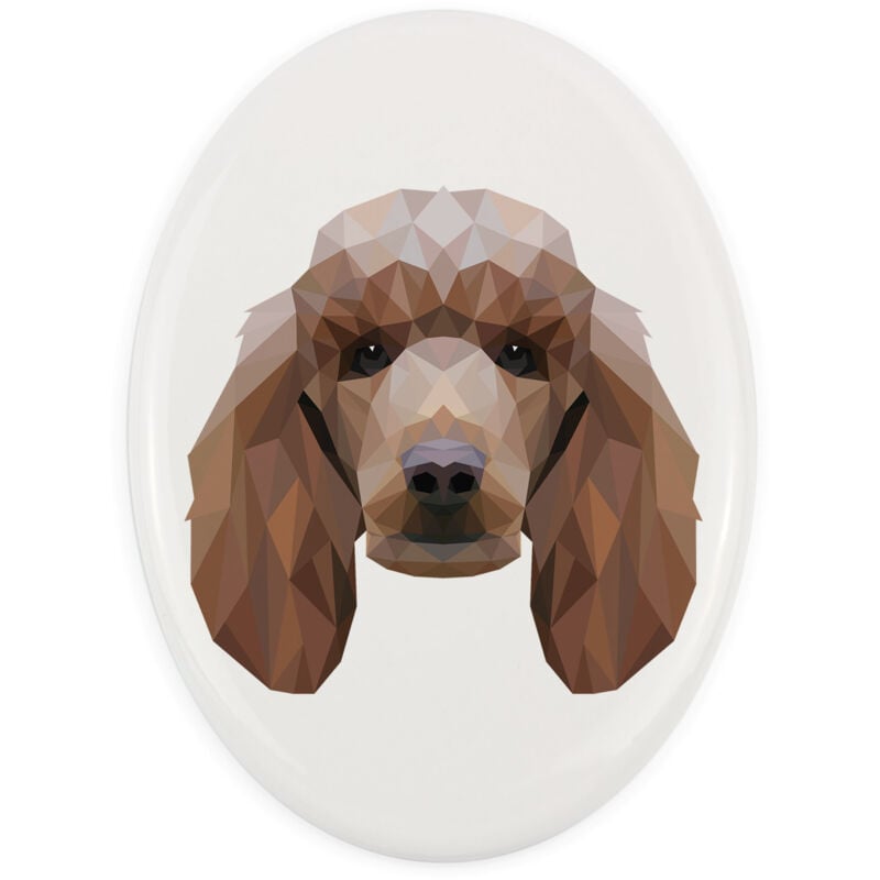 Pudel - Teller mit Foto und geometrischer Aufschrift von Art-Dog