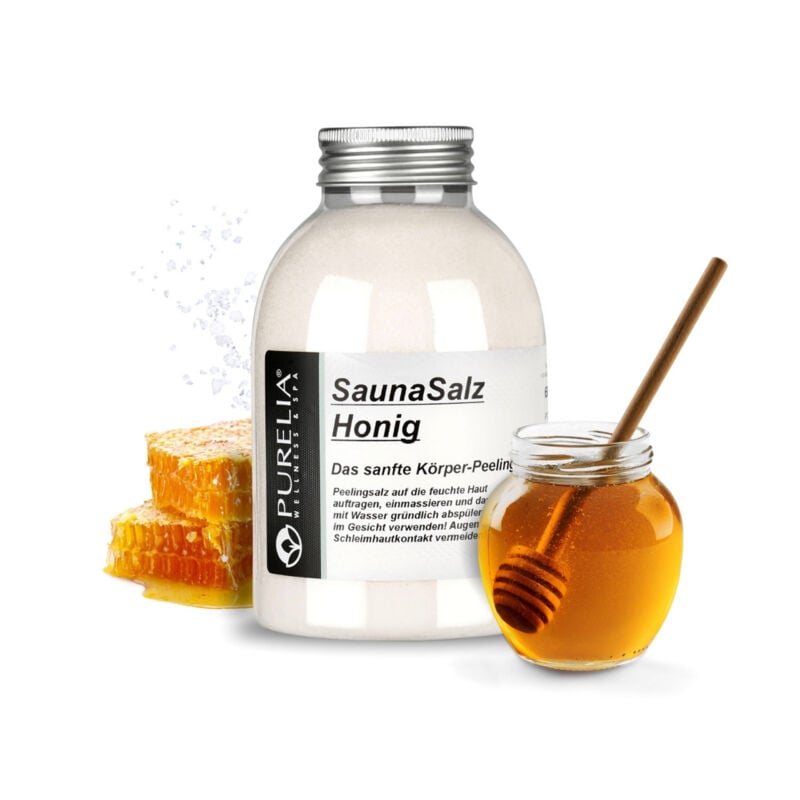 Sauna Salz Honig 650g Peelingsalz Sauna Salz Peeling Körperpeeling - Purelia