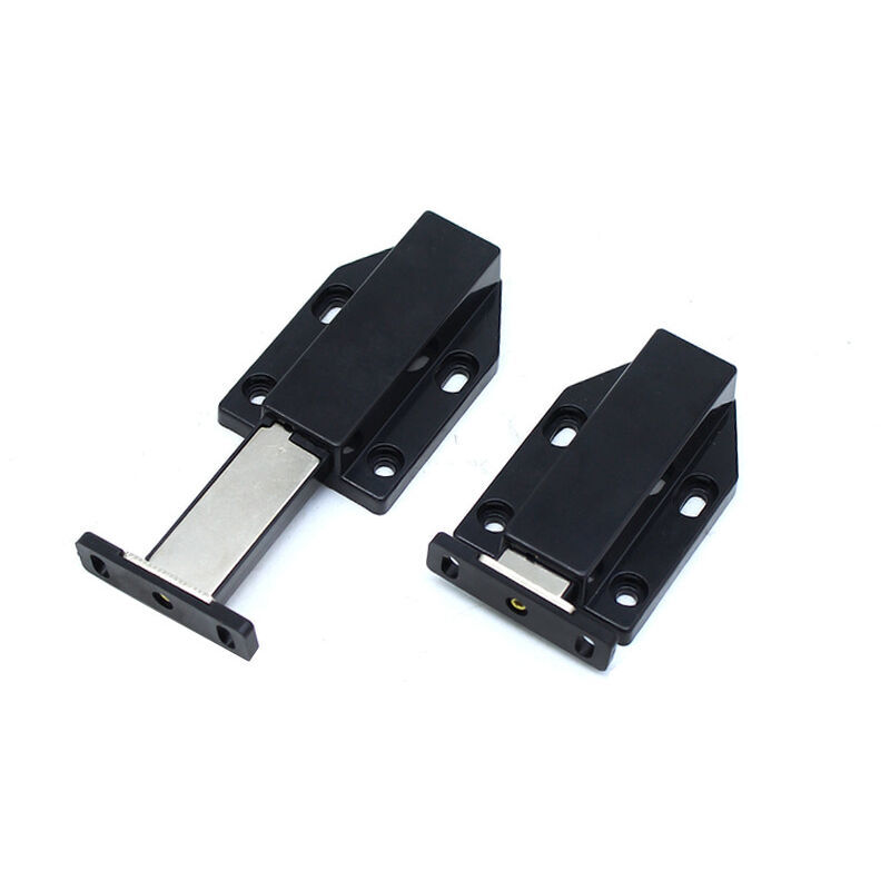 Alovez - Push-Closer-Magnet, 4 Stück, Push-Pull-Magnettür, Türdämpfer für Kleiderschrank, Schubladensystem, Schrank-Push-Öffner, Schwarz