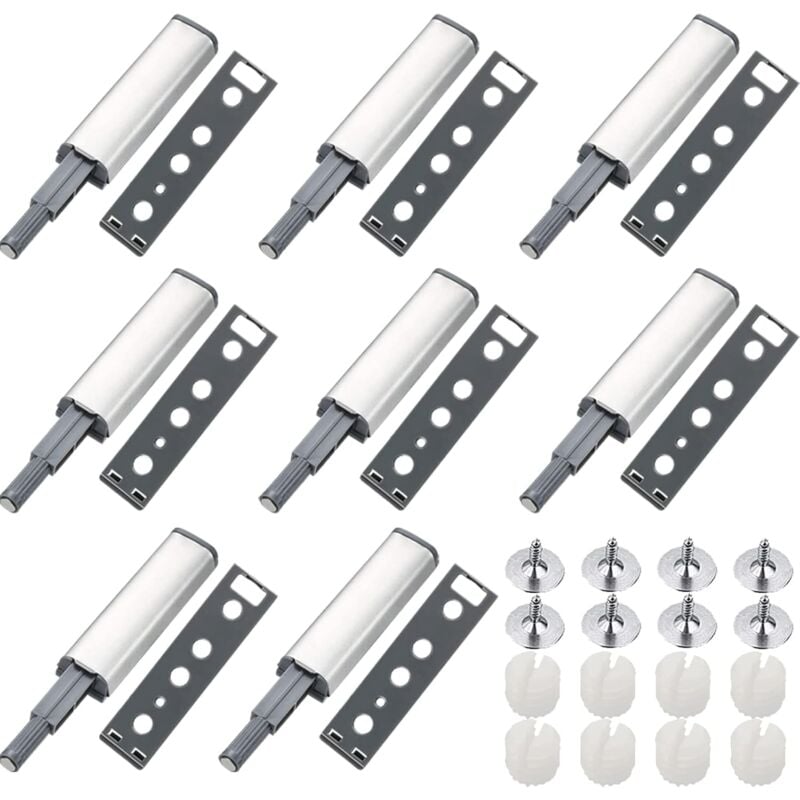 Jusch - Push-to-Open-Magnet-Schranktür, 8 Stück, Metall-Magnetriegel, Push-Open-Push-Schrank-Magnetverschluss für Schrank, Push-to-Open-System,
