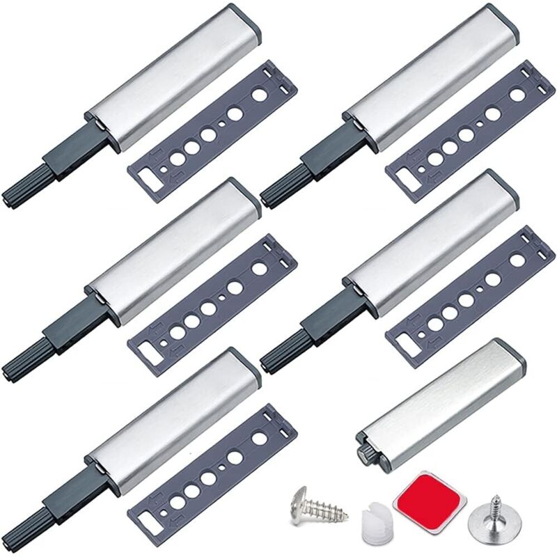 Push-to-Open-Schranktürmagnet, Jiayi 6 Stück Metall-Magnetverschluss, Push-to-Open-Schrank, Magnetverschluss für Schrank-Push-System