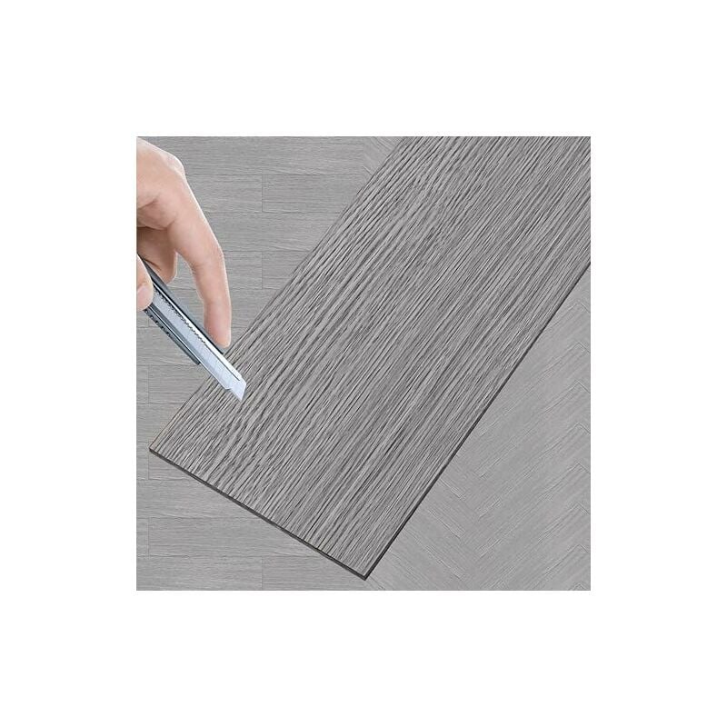 18pcs pvc Bodenbelag 91,44cm x 15,24cm x 2mm Vinylboden Selbstklebend Dekors Wählbar Laminatboden Rutschfeste Wasserdicht Schneidbar Klebevinyl, Typ