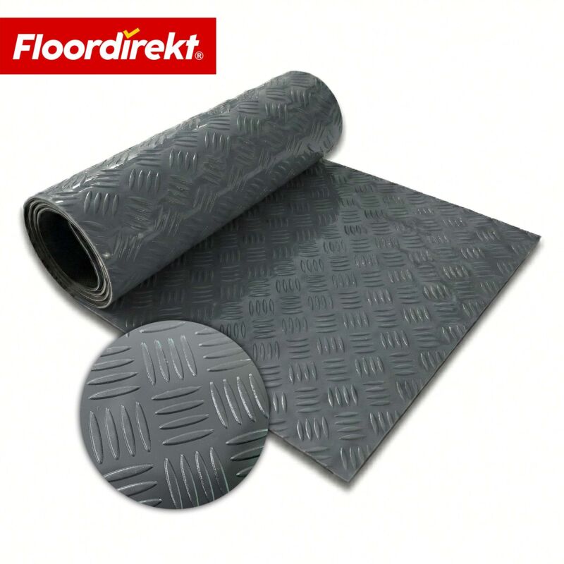 PVC-Bodenbelag Bullet Riffelblech-Optik Dunkelgrau 110 Breitex 350 cm