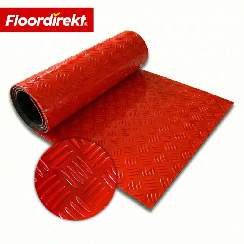 PVC-Bodenbelag Bullet Riffelblech-Optik Rot 110 Breitex 200 cm