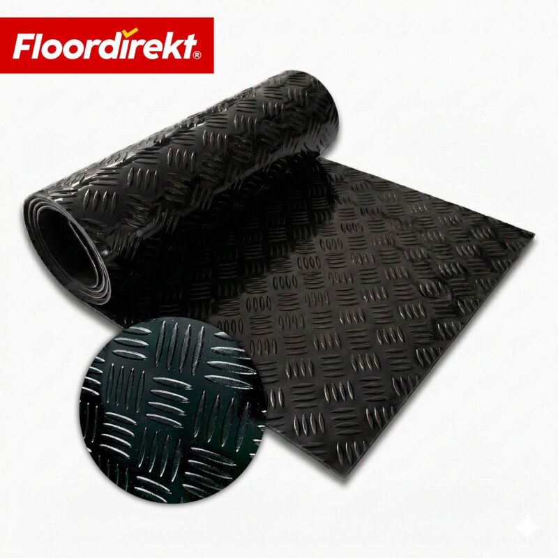 PVC-Bodenbelag Bullet Riffelblech-Optik Schwarz 110 Breitex 200 cm