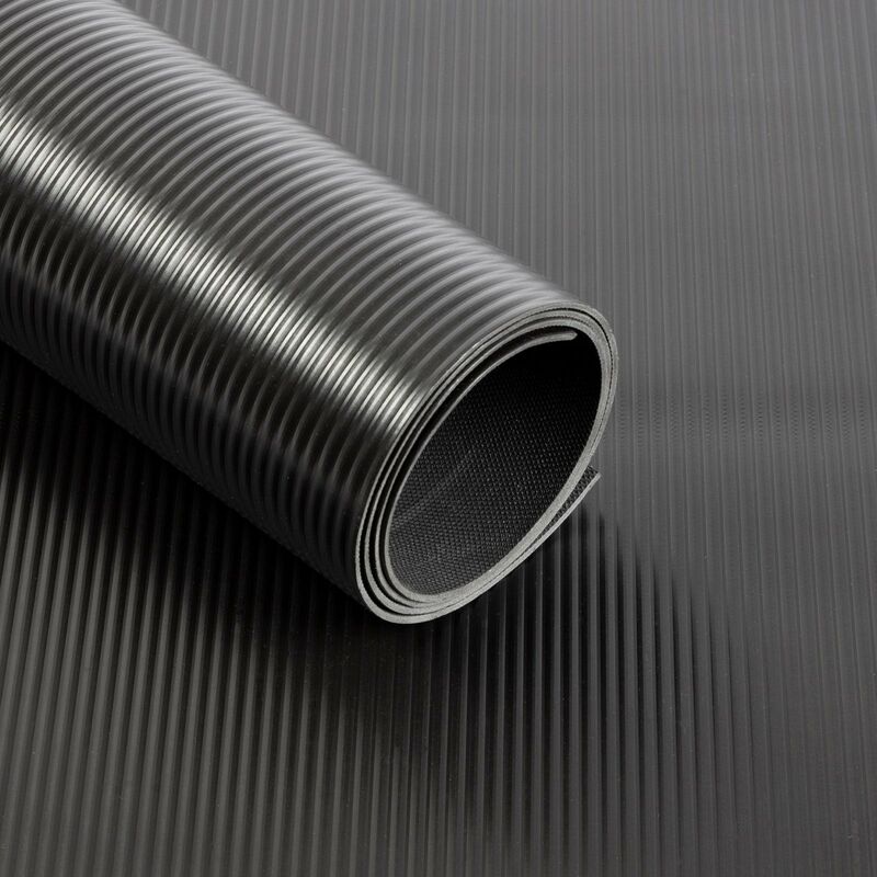 ETM - PVC-Bodenbelag Strips Schwarz 120 x 200 cm
