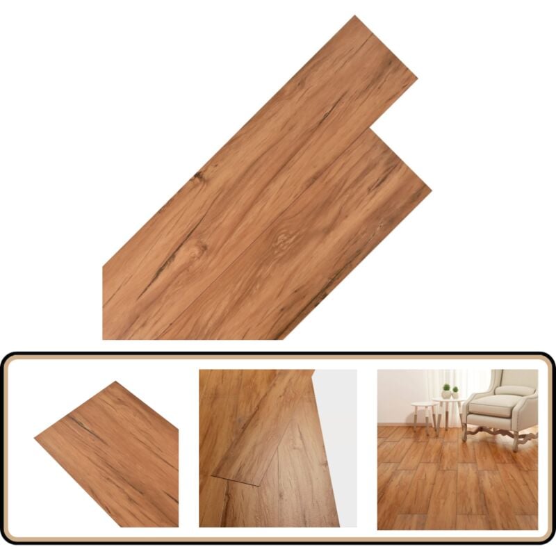 Vidaxl - PVC-Fliesen Nicht Selbstklebend 5,26 m² 2 mm Ulme Natur - pvc Bodenbelag - Vinyl Boden - Wohnraum Dekoration - Badezimmer Fliesen
