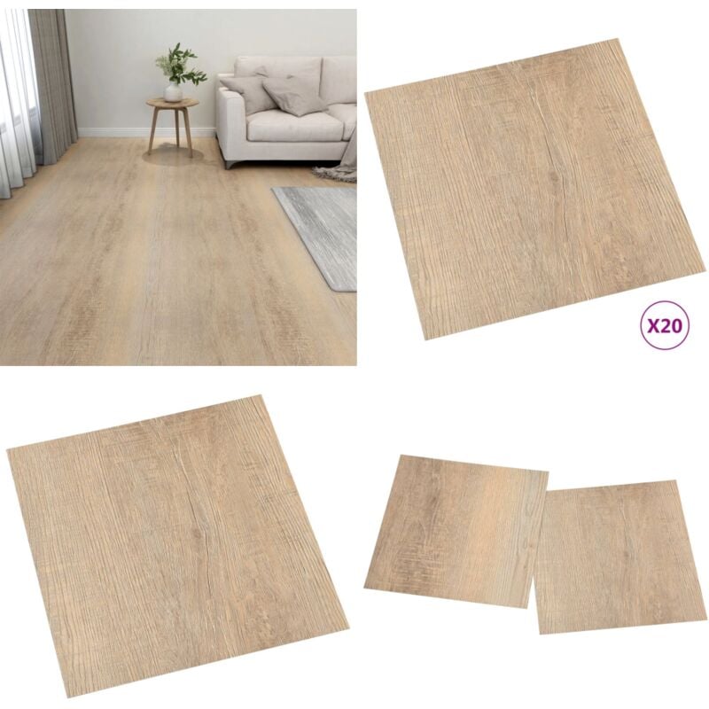 PVC-Fliesen Selbstklebend 20 Stk. 1,86 m² Braun - pvc Fliesen - Selbstklebender Bodenbelag - Vinyl Boden - Brauner Boden - Wohnzimmer Dekoration