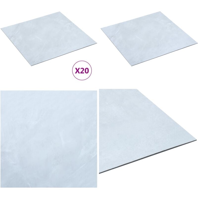 PVC-Fliesen Selbstklebend 20 Stk. 1,86 m² Weißer Marmor - pvc Fliesen - Selbstklebender Bodenbelag - Vinyl Boden - Wohnzimmer Dekoration - Küche