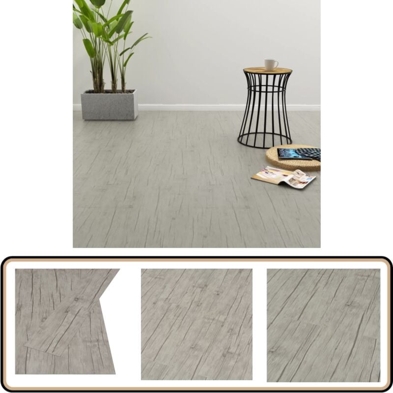 PVC-Fliesen Selbstklebend 4,46 m² 3 mm Eichen-Optik Gewaschen - pvc Bodenbelag - Eichen Optik - Klick Vinyl - diy Boden - Wohnzimmer Boden