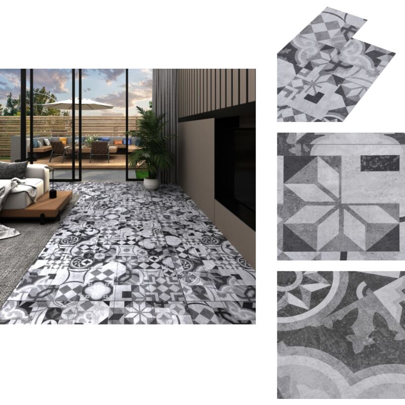 PVC-Fliesen Selbstklebend 5,21 m² 2 mm Graues Muster - pvc Fliesen - Selbstklebender Bodenbelag - Vinylboden - Designlaminat - Graue pvc Fliesen