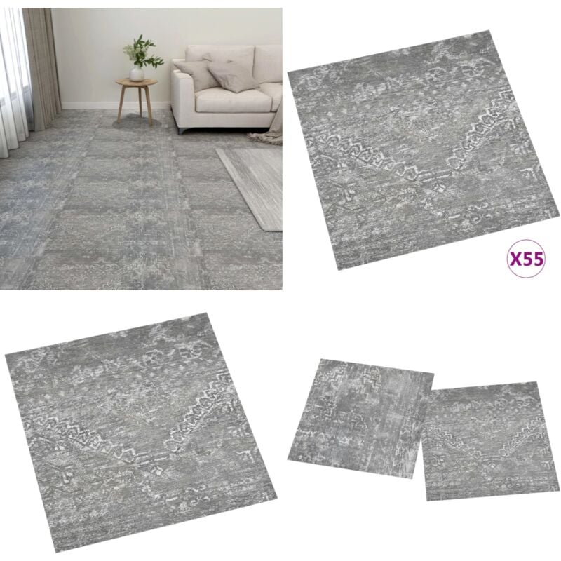 PVC-Fliesen Selbstklebend 55 Stk. 5,11 m² Betongrau - PVC Fliesen - Betonoptik - Vinylboden - Wohnraumgestaltung - Badezimmerboden - Home & Living