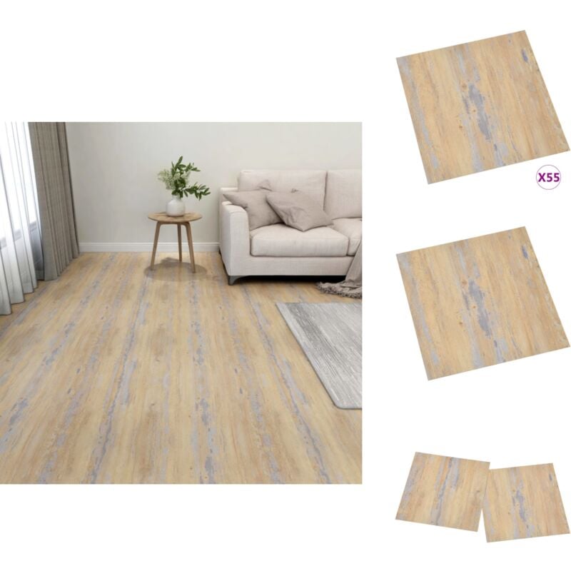 Vidaxl - PVC-Fliesen Selbstklebend 55 Stk. 5,11 m² Braun - pvc Boden - Vinyl Boden - Selbstklebender Boden - Wohnraum Dekoration - Badezimmer Fliesen