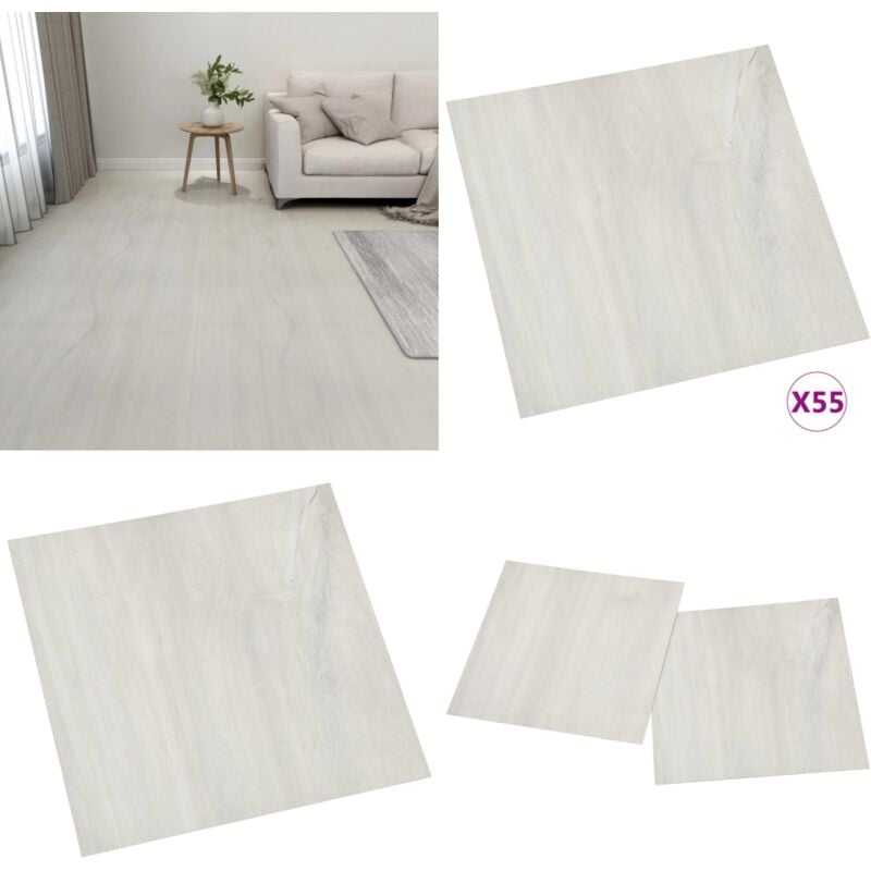 Vidaxl - PVC-Fliesen Selbstklebend 55 Stk. 5,11 m² Creme - pvc Fliesen - Vinylboden - Selbstklebender Bodenbelag - Wohnraum Dekoration - Badezimmer