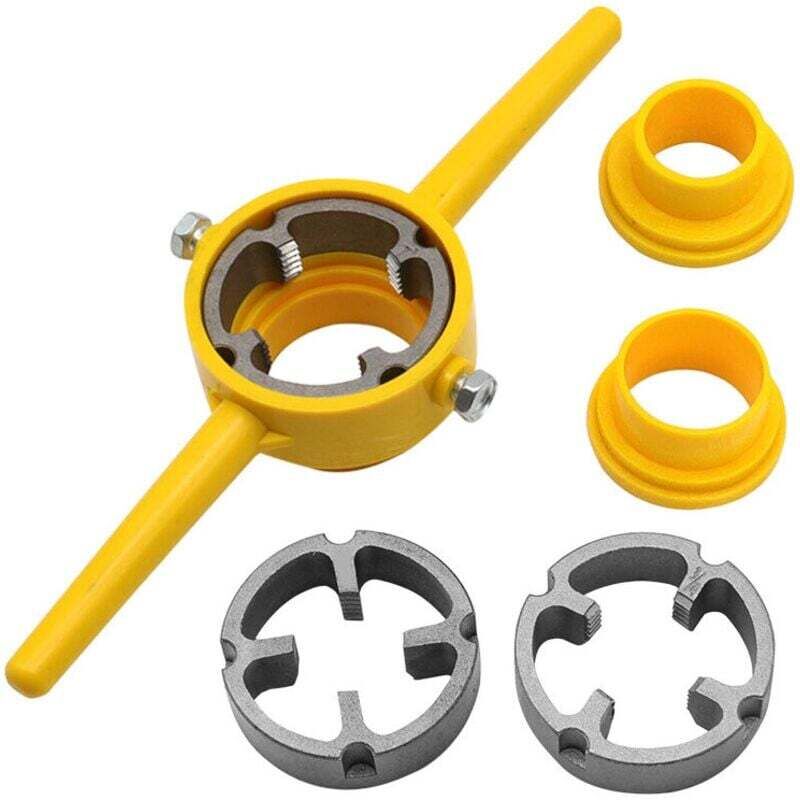 PVC-Gewindeschneidwerkzeug, Rohrgewindeschneider, Sanitärwerkzeugset, Rundgewindeschneider mit 3 1/2 Zoll, 3/4 Zoll und 1 Zoll, 6-teiliges NPT-Set