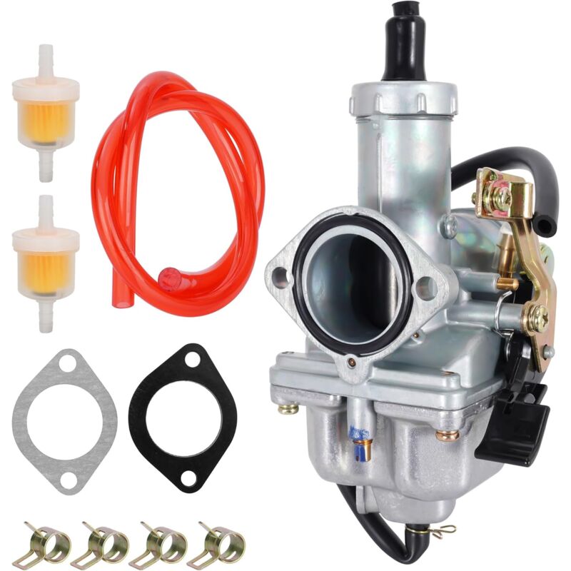 PZ30 Vergaser für 125 cc, 150 cc, 200 cc, 250 cc, 300 cc atv Dirt Bike Go Kart, 30 mm Choke-Vergaser mit Kraftstofffilter, roter Kraftstoffleitung