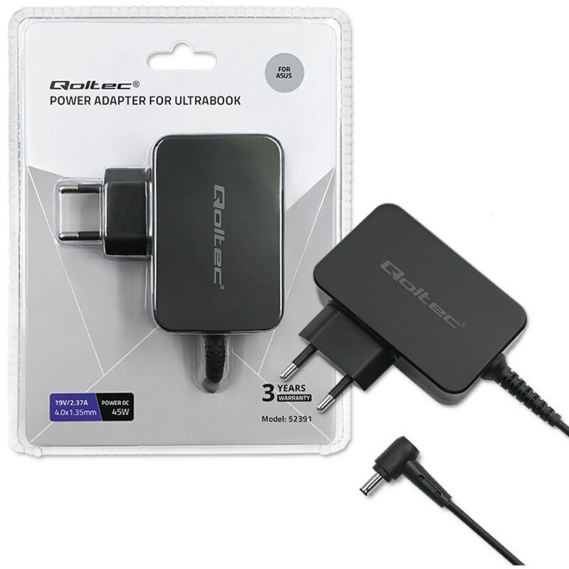 Qoltec Netzteil für Asus Ultrabook Laptop 45W 19V 2,37A 4,01,35