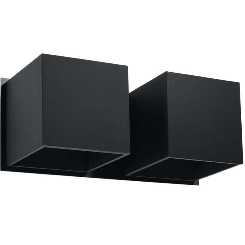 Twin Square Up & Down Wall Lamp Black G9 Twin Square Up & Down Wandleuchte Schwarz G9