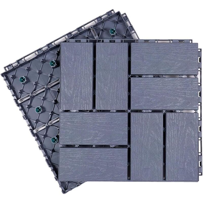 Quadratische Terrassendielen aus Holz-Kunststoff, ineinandergreifende Verbundfliesen, Terrassendielen für den Außenbereich, Dächer, Gärten,