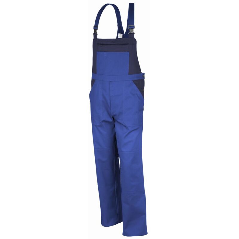 Qualitex Latzhose basic 2-farbig, Größe: 48, Farbe: kornblau/marine
