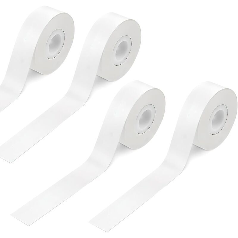 Qutie 4er-Pack Etikettenbandrollen für Etikettendrucker 15 mm x 4 m für Qutie P15, P12, Q2, HP1, HP4, D32, D35 Thermodrucker für Zuhause, Schule und