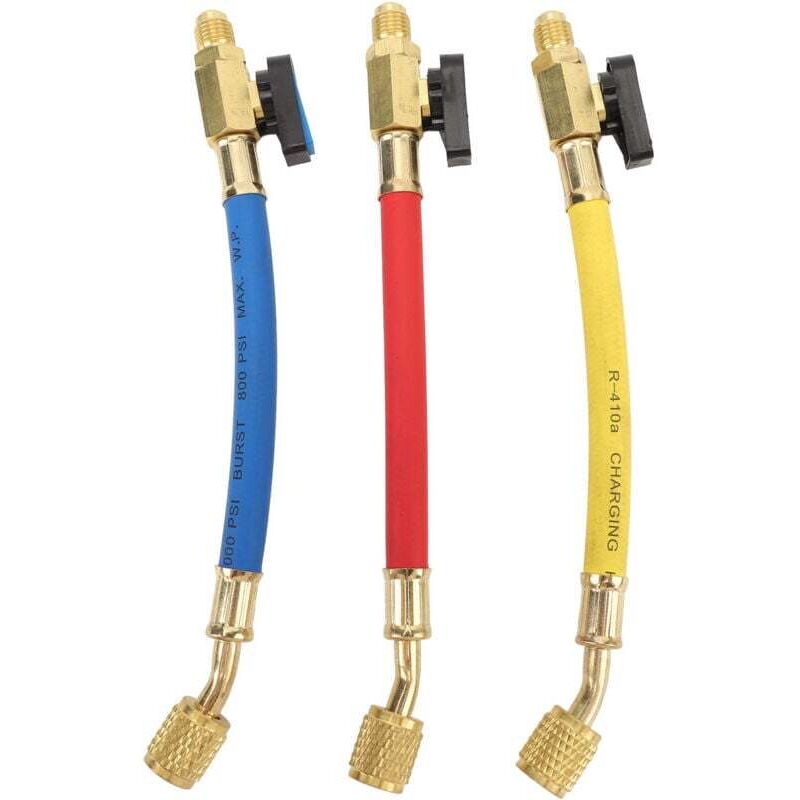 R134A R410A R22 R12 Befüllschlauchbaugruppe, Kältemittelschlauchbaugruppe mit Kugelventil, farbcodiert für die Wartung von HLK-Anlagen.