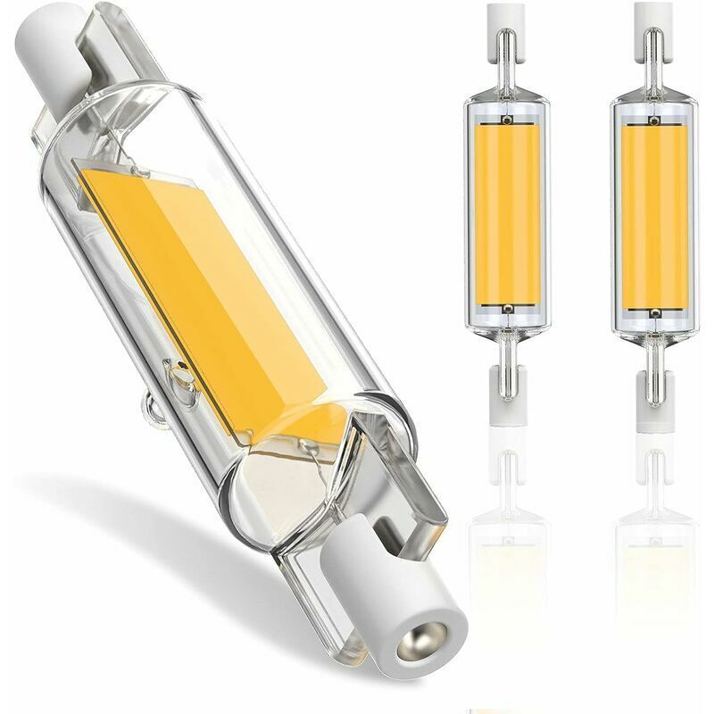 R7S LED-Leuchtmittel, 78 mm, dimmbar, 10 W, R7S COB-LED-Leuchtmittel, R7S LED, 78 mm, hohes Licht, warmweiß 3000 K, R7S LED-Lampe 600 lm, 360°