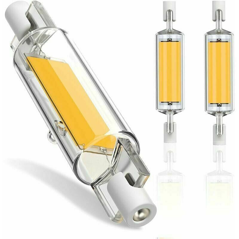 Jalleria - R7S LED-Leuchtmittel, 78 mm, dimmbar, 10 w, R7S COB-LED-Leuchtmittel, R7S led, 78 mm, hohes Licht, warmweiß 3200 k, R7S LED-Lampe 600 lm,