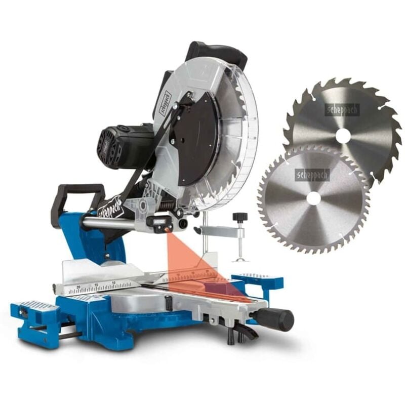 Scheppach - Kapp und Gehrungssäge HM140L Zugsäge Kappsäge inklusive 2.Sägeblatt