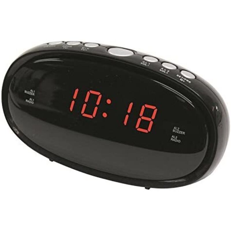 CR-420 Uhr Digital Schwarz - Radio (Uhr, Digital, fm, led, 1,52 cm (0,6'), Schwarz) - Denver