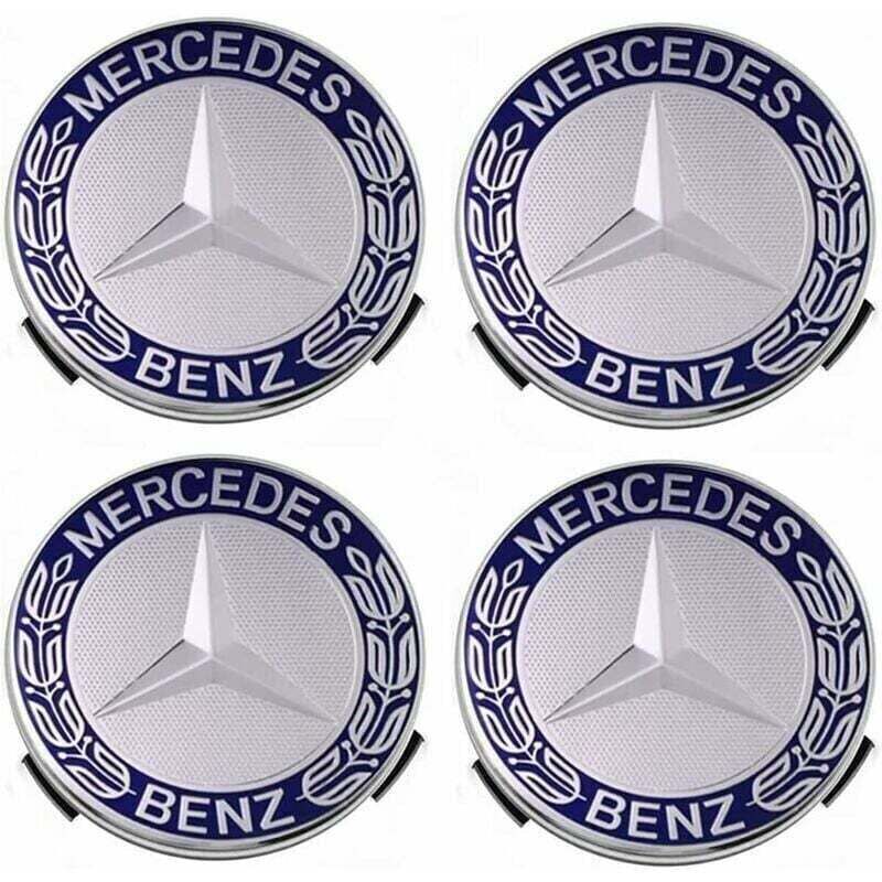Radkappen und Felgen. Radkappen passend für Mercedes-Benz 75 mm – blau, 4er-Set.