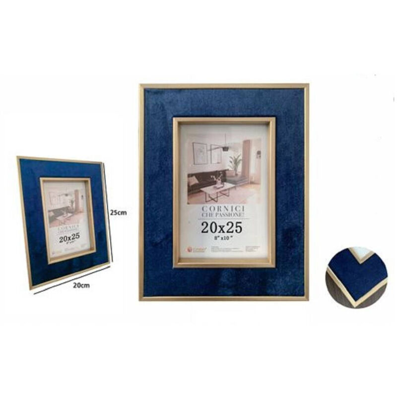 Trade Shop Traesio - Trade Shop - gerichte für footes teil portafoto 20 x 25 cm blue mit oro 70313 bords -