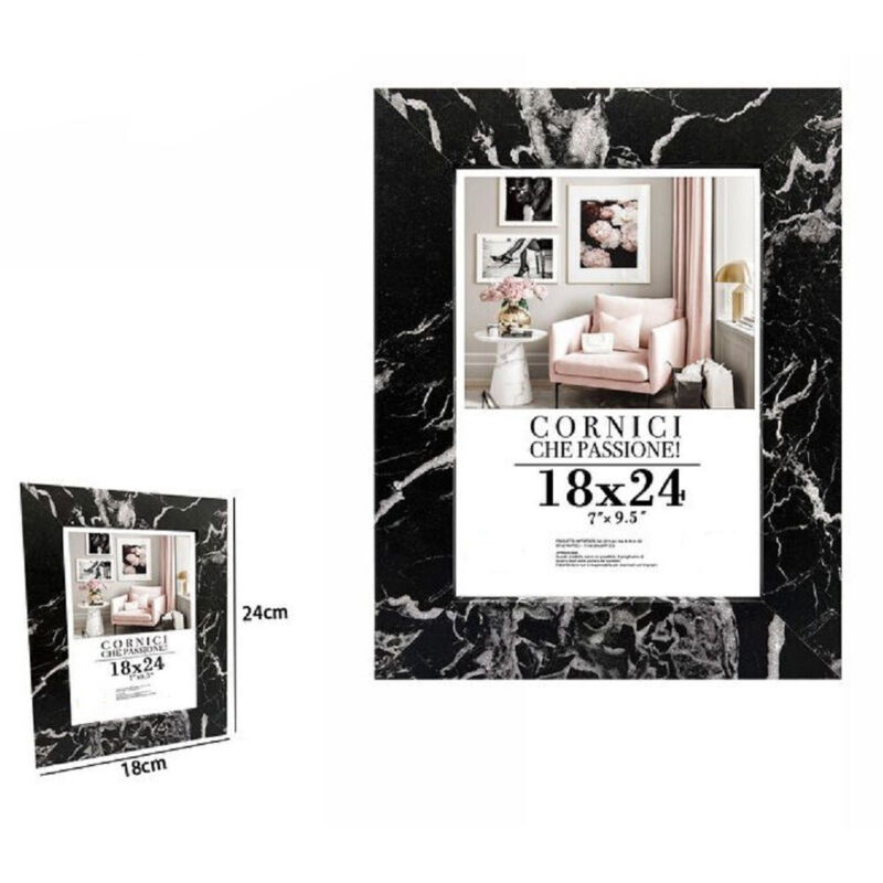 Trade Shop Traesio - Trade Shop - fotorahmen, gemälde, leinwände, poster, 18 x 24 cm, schwarzer marmor-effekt, modell 71670 -
