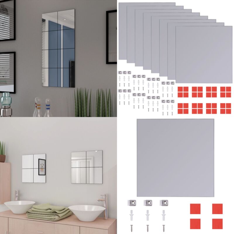 Vidaxl - Rahmenlos Spiegel Fliesen Glas 8 Stk. 20,5 cm - Spiegel Fliesen - Wand Spiegel - Glas Spiegel - Dekoratives Spiegel - Modernes Design - Home