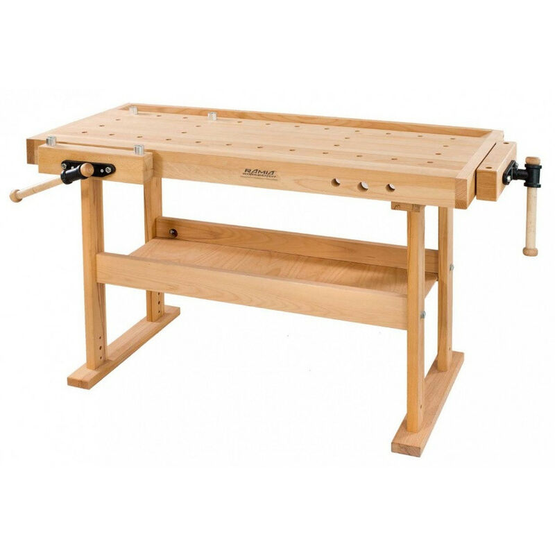 Ramia - Werkbank aus Holz (Platte aus massiver Buche), lackiert oder geölt, Länge 150 cm - Diamond 1500