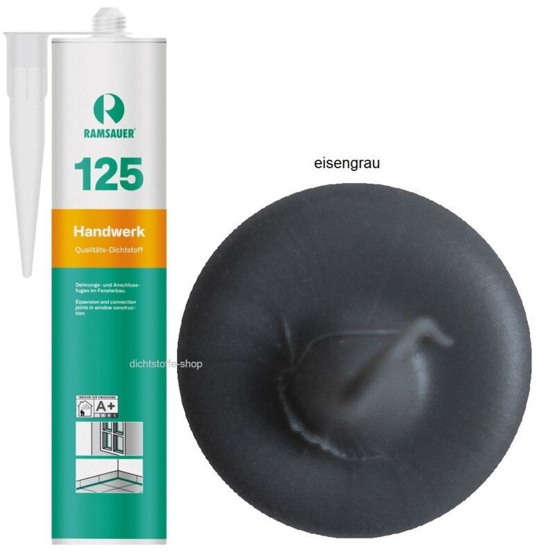 Ramsauer ® - Ramsauer 125 Handwerk Neutral Silicon Dichtstoff 310ml Kartusche eisengrau