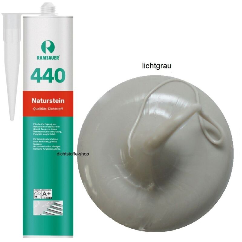 Ramsauer ® - Ramsauer 440 Naturstein Silicon Fugen Dichtstoff 310ml Kartusche lichtgrau