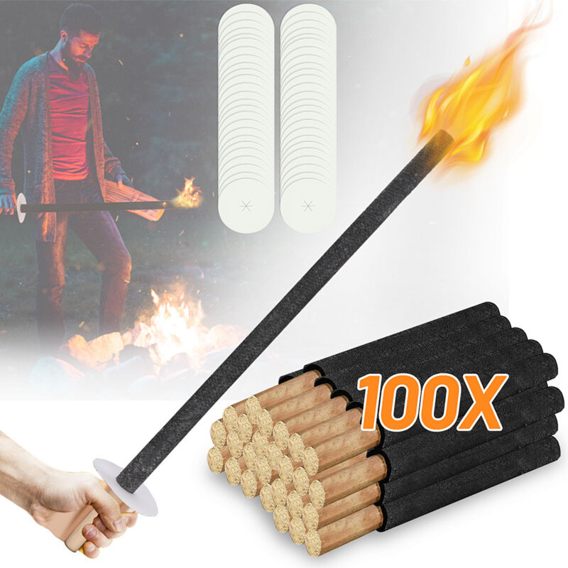 Randaco 100x Gartenfackeln Fackeln Wachsfackeln Party Eheringe für Verliebte Brennzeit 90 Min