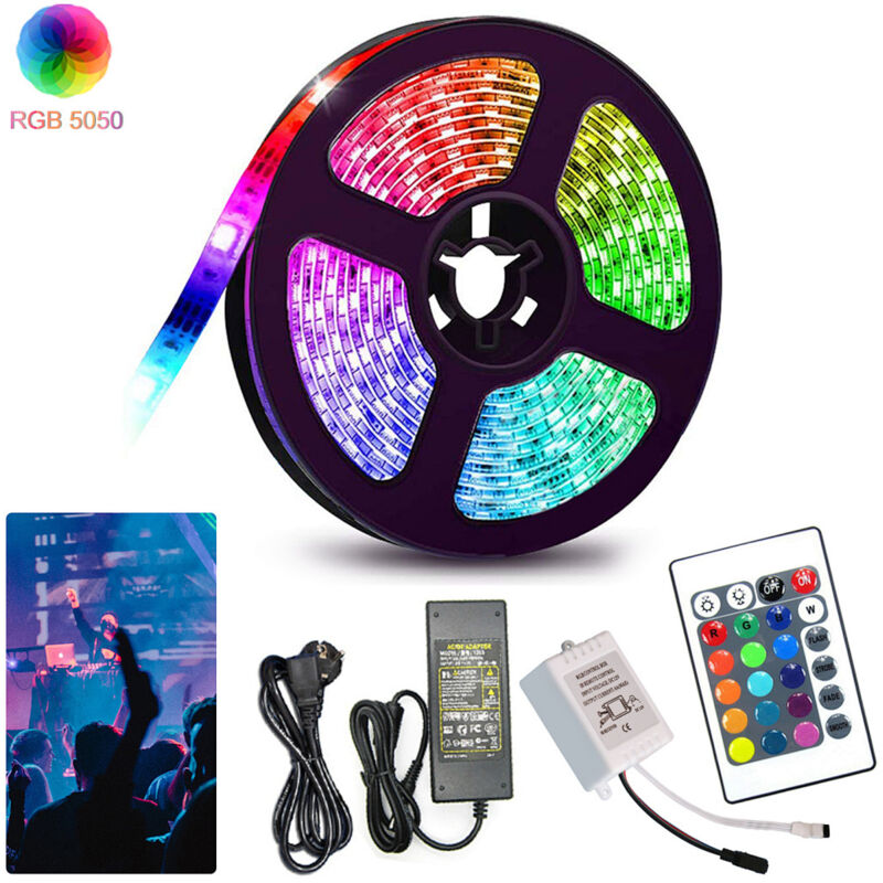 Randaco 10M LED Streifen set , LED Strip 30 LEDs, LED not wasserdicht(IP20), mit 24 Tasten Fernbedienung