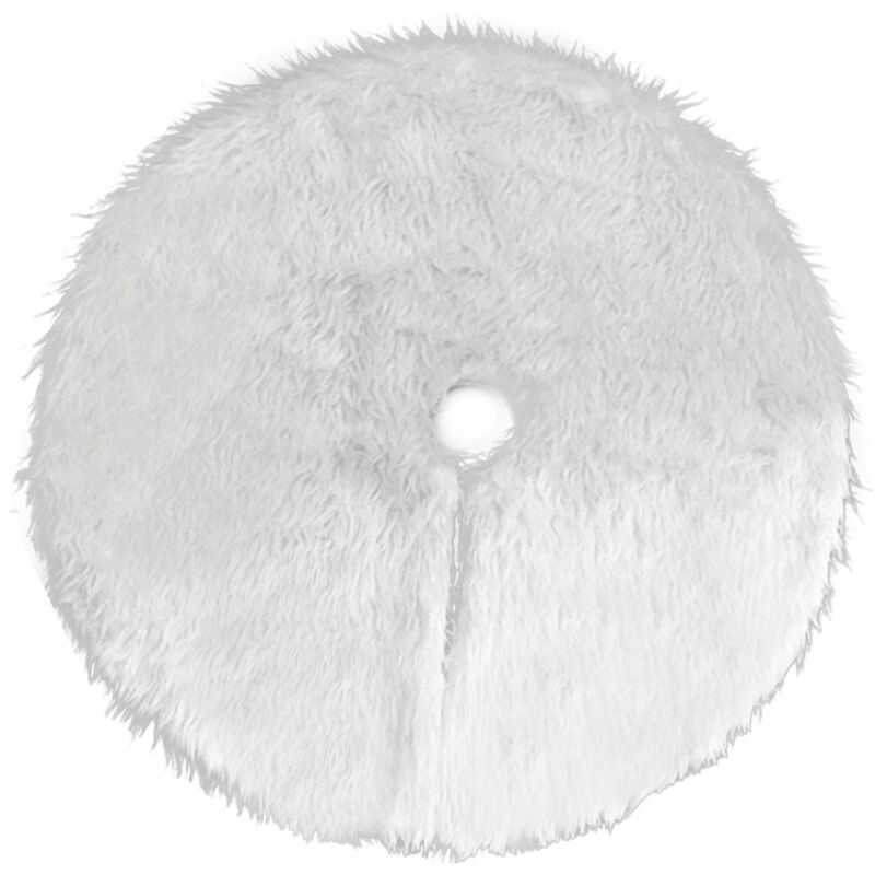 Randaco 90cm Weihnachtsbaum-Teppich Tannenbaum Decke kunstfell Weiß Rund Rock Teppich Filz für Schnee Christbaum Weihnachtsbaum Deko