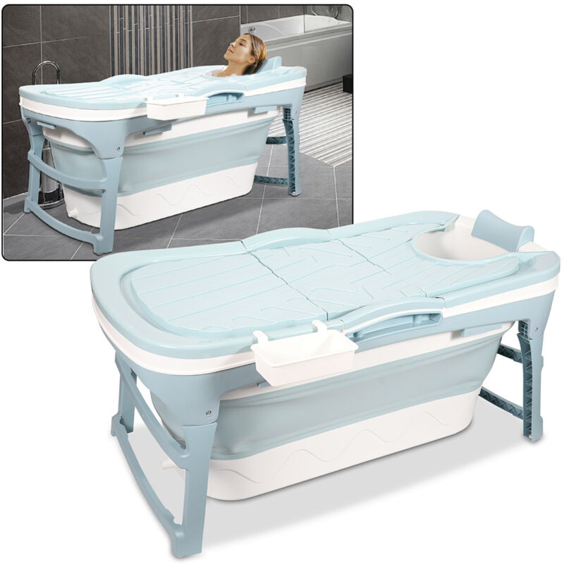 Randaco Badewanne Erwachsene tragbar Badewanne Faltbare Wanne mit Abdeckung für Dusche und Spa 118cm