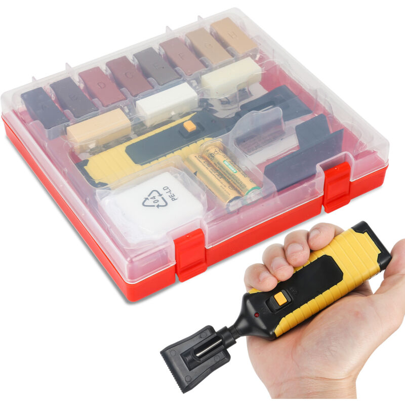 Randaco Holz Reparatur und Fliesen Set 17-teilig - 11 versch. Farbtöne - Wachs Reparatur Set für Fliesen Kacheln und Holz Oberflächen, Holz Reparatur
