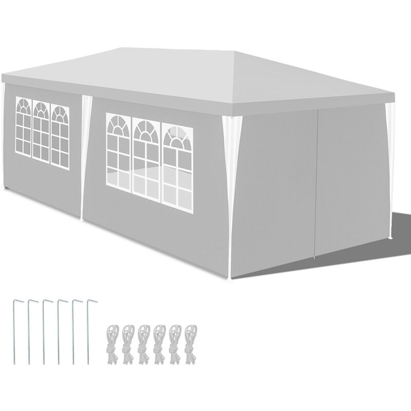 Randaco 3 x 6m Pavillon Wasserdicht Gartenzelt, Pavillons & Partyzelte Festzelt mit 5 Seiten für für Camping / Garten / Hochzeit / Strand, weiß